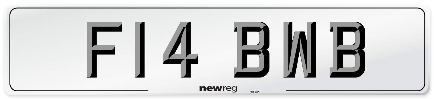 F14 BWB Number Plate from New Reg